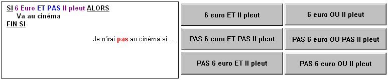 Test sur les expressions booléennes, question 7